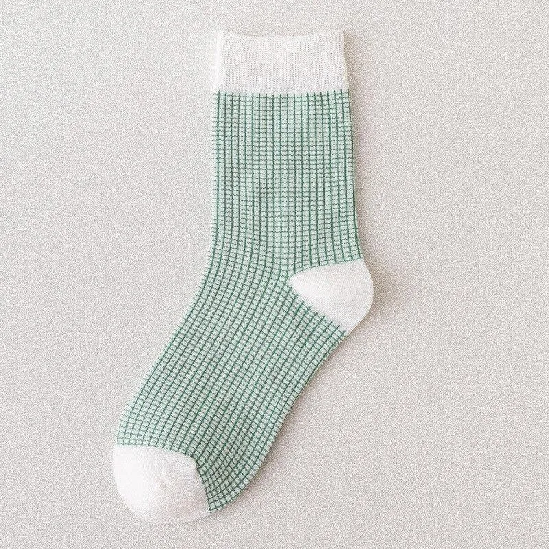 Warm and Cozy Light Green Theme Cotton Socks