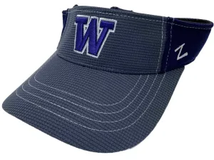 Washington Huskies Zephyr Gray & Purple Adjustable Strap Golf Visor Hat Cap