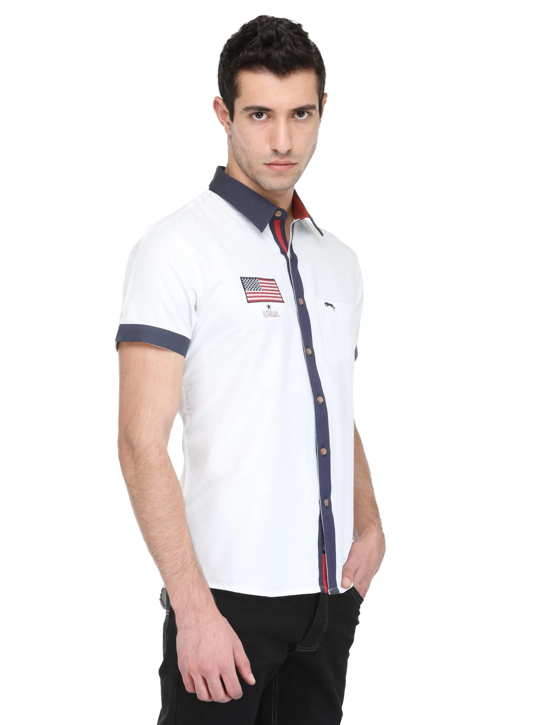 White Bamboo Cotton & Micro Polyester Shirt