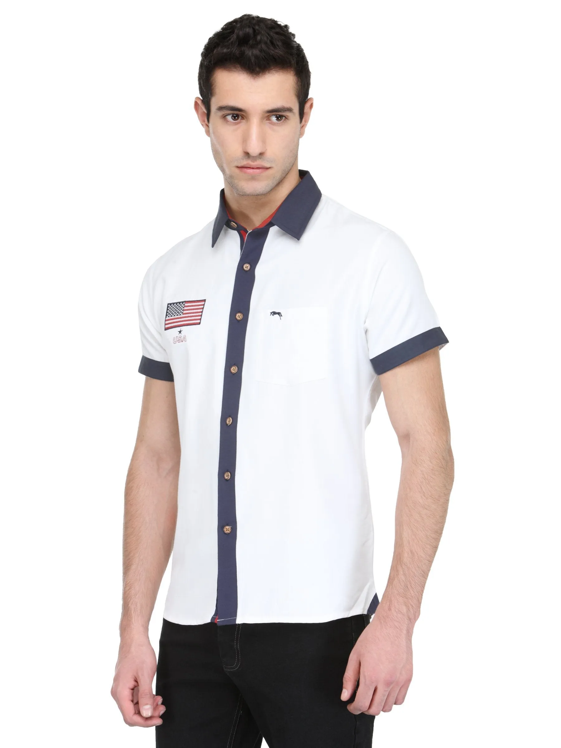 White Bamboo Cotton & Micro Polyester Shirt