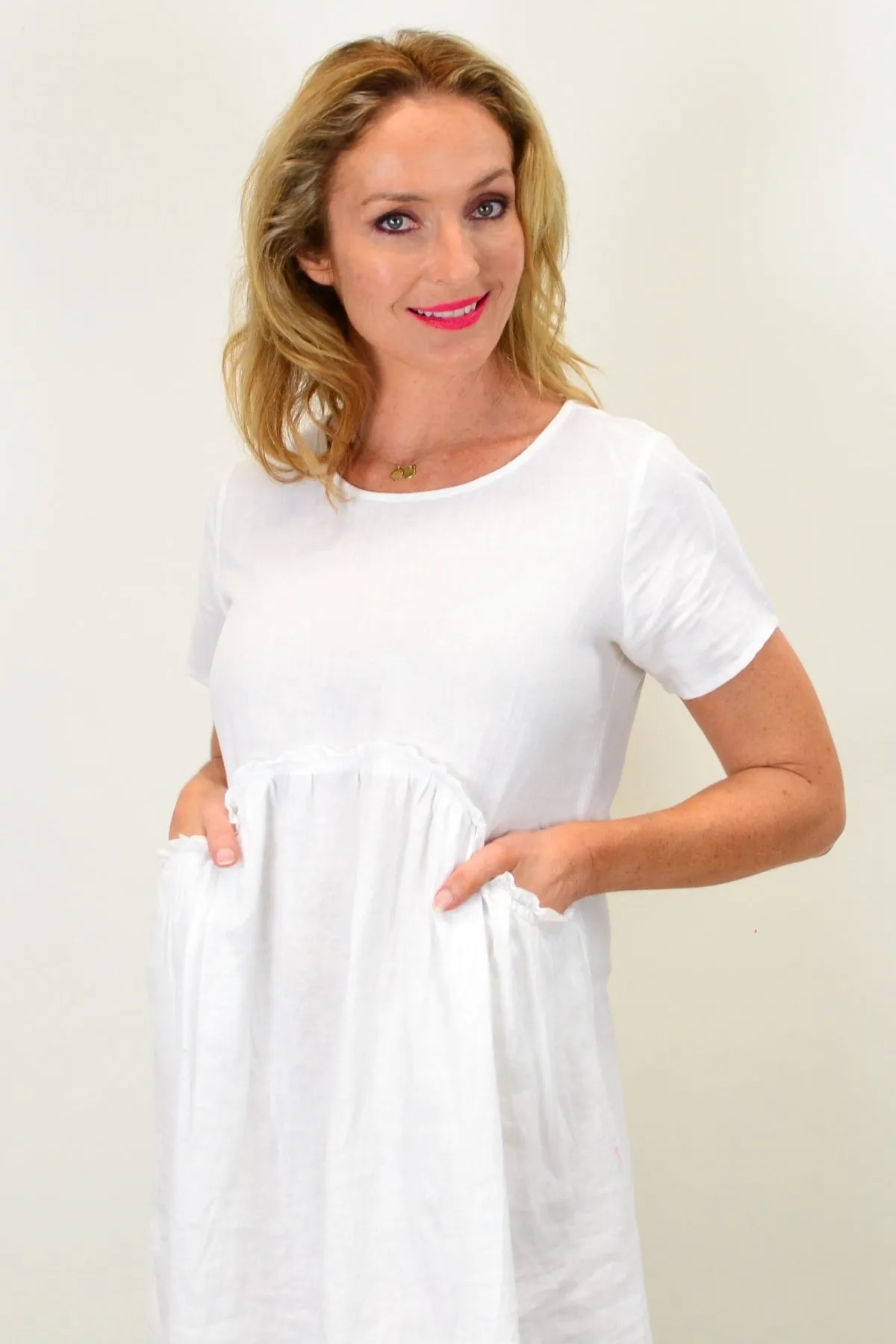 White Linen Sunday Best Tunic Dress