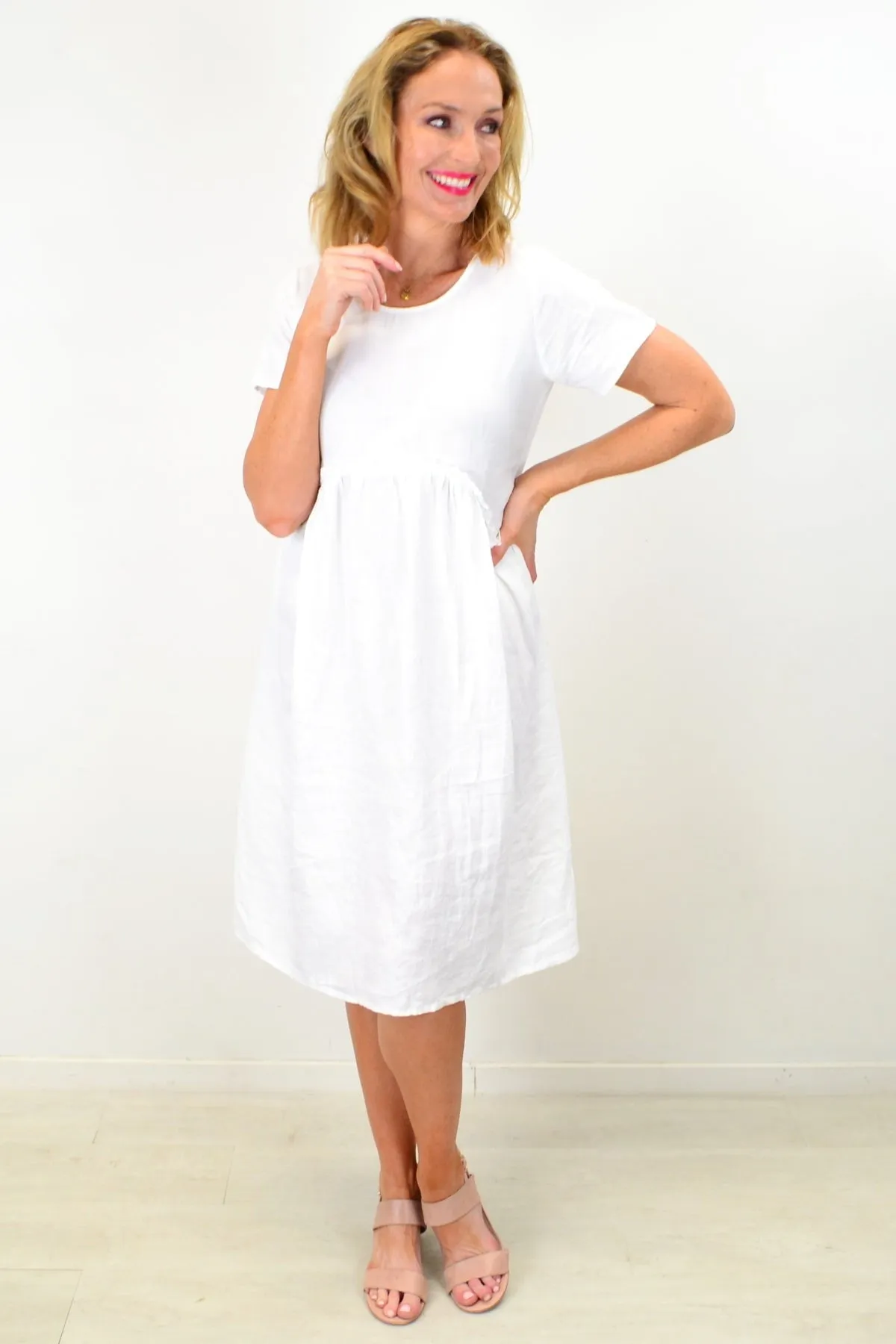 White Linen Sunday Best Tunic Dress