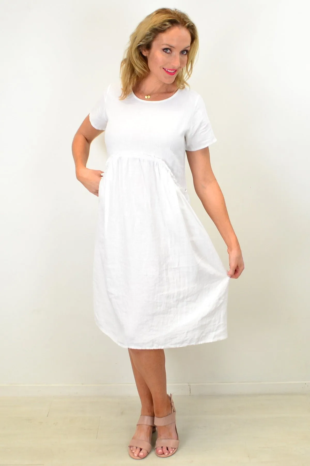 White Linen Sunday Best Tunic Dress