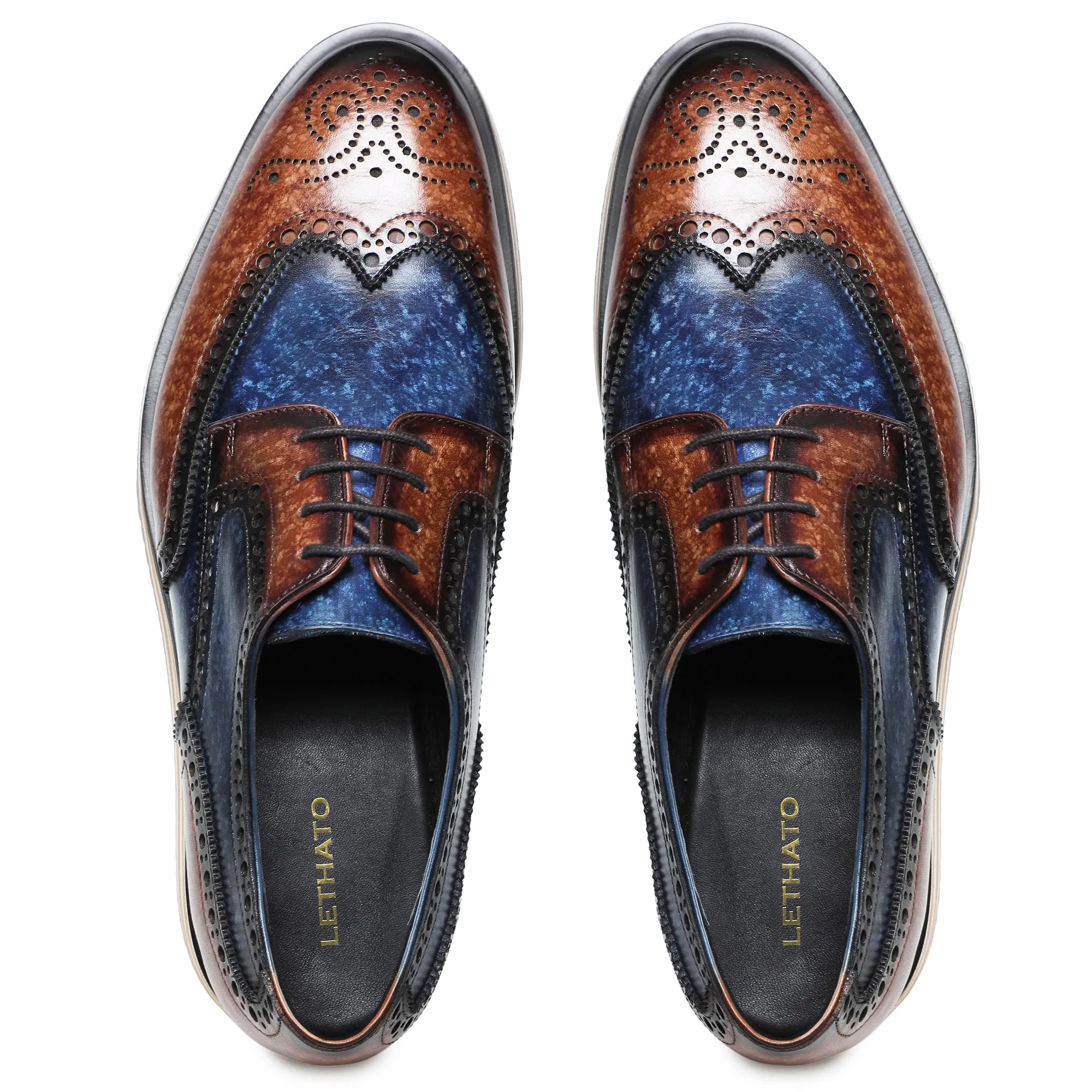 Wingtip Sneakers- Brown & Blue