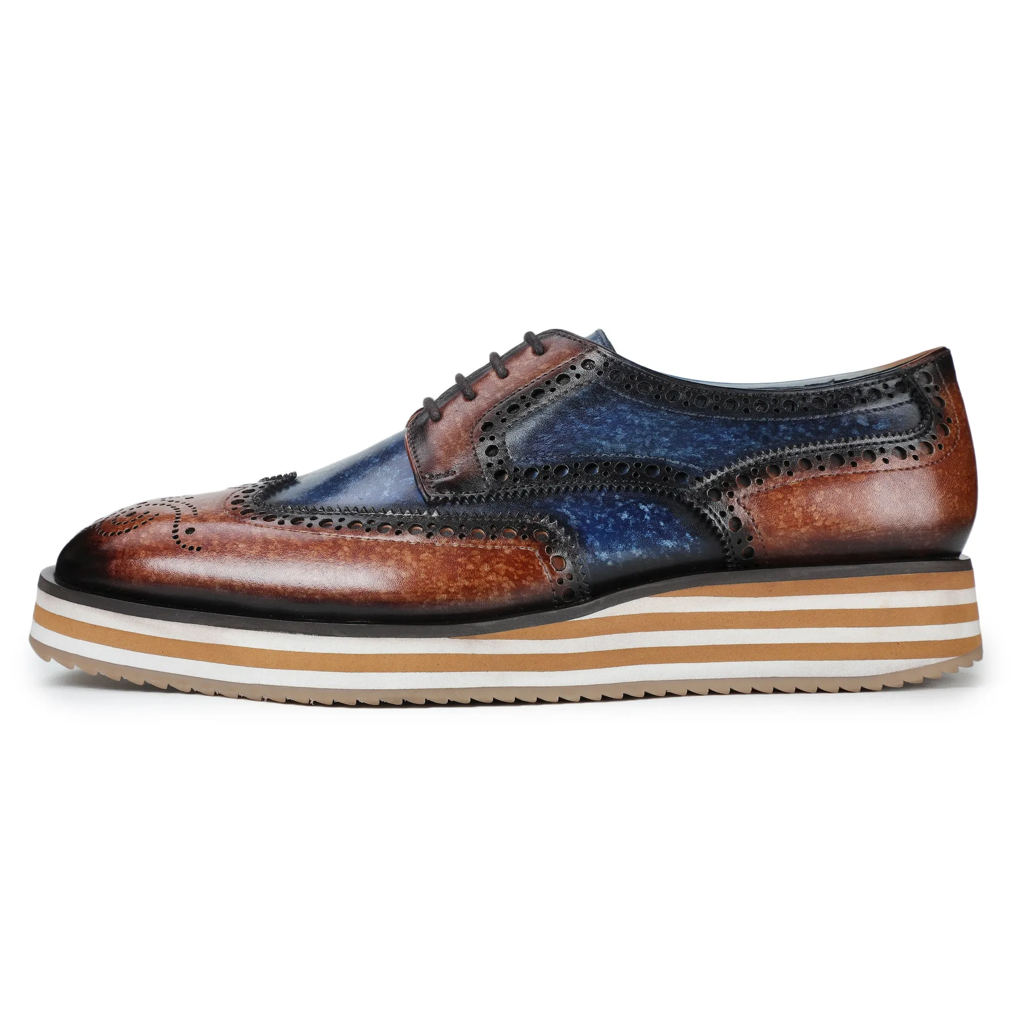 Wingtip Sneakers- Brown & Blue