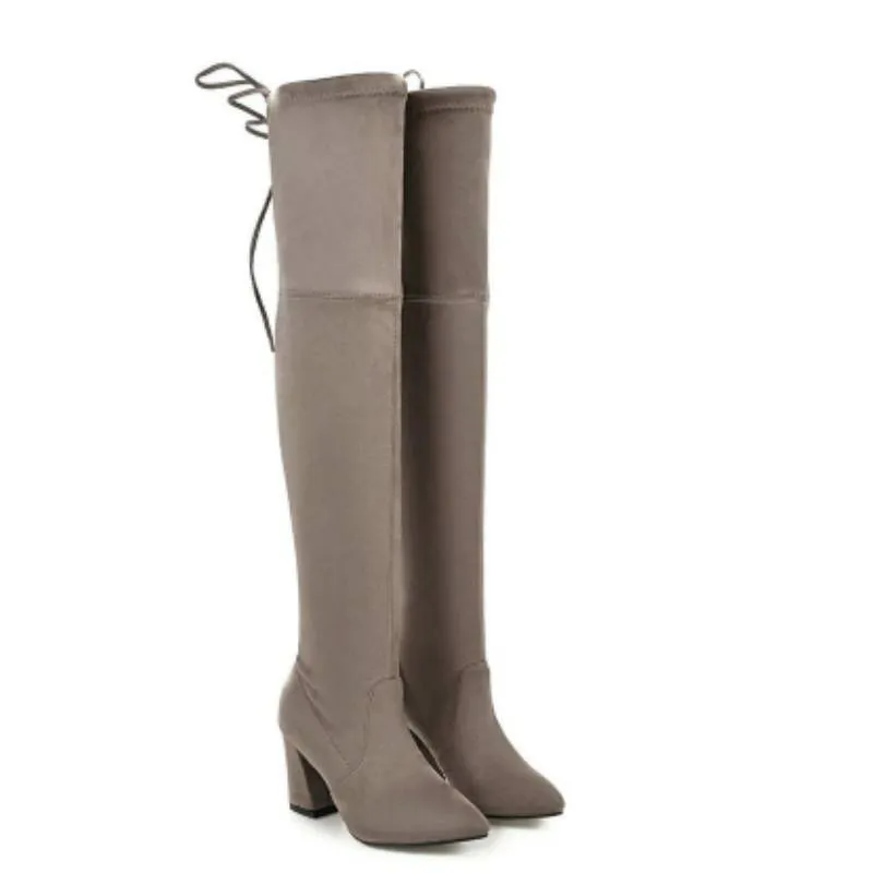 Winter Above the Knee Lace Up Boots