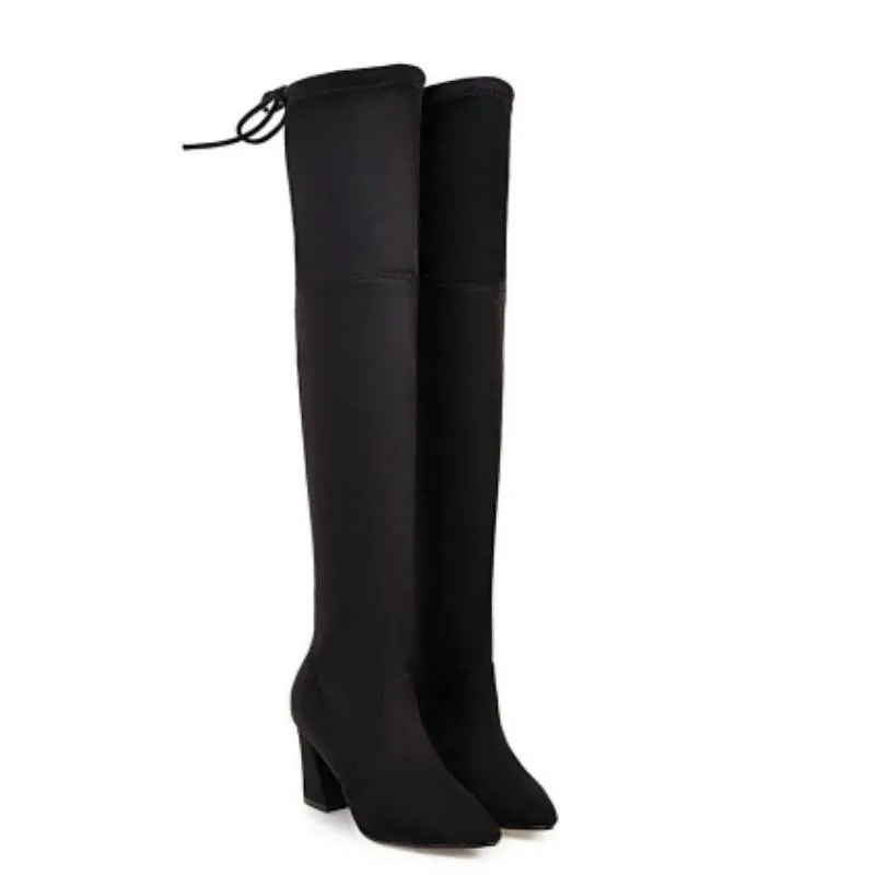 Winter Above the Knee Lace Up Boots