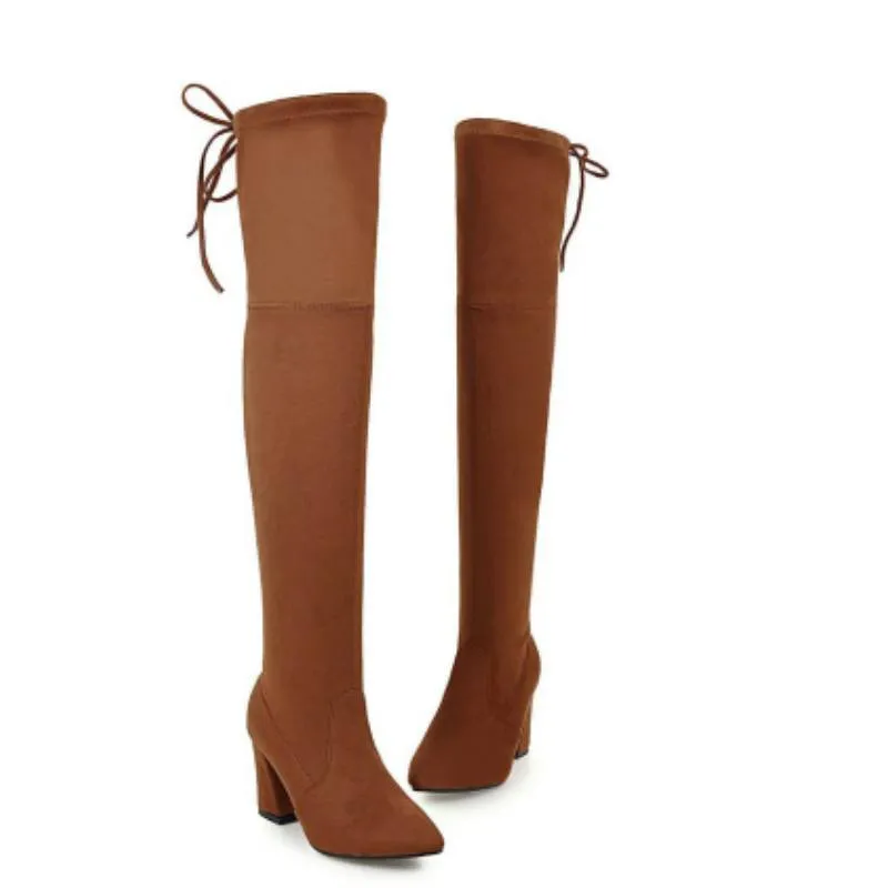 Winter Above the Knee Lace Up Boots