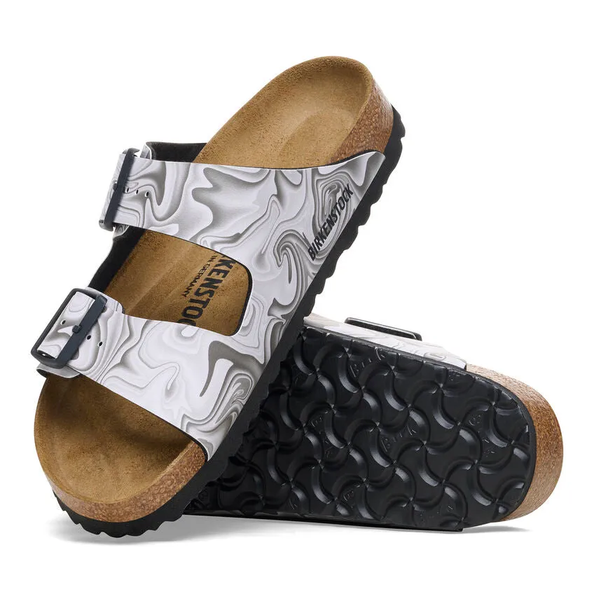 Women's Birkenstock Arizona Birko-Flor 1026556 Color: Black/White