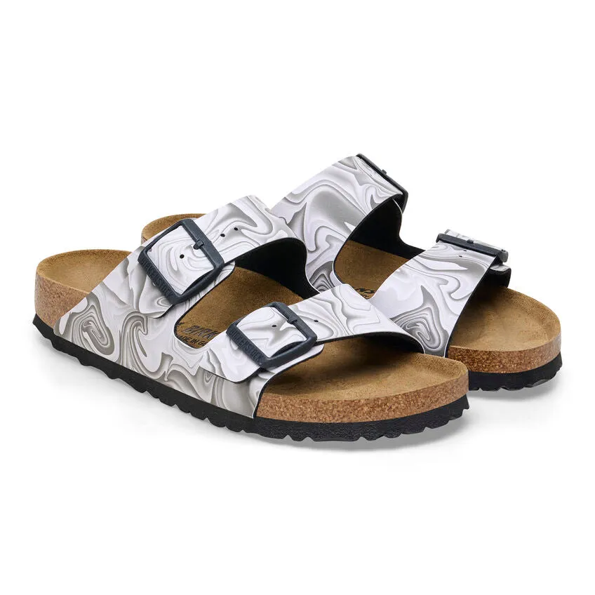 Women's Birkenstock Arizona Birko-Flor 1026556 Color: Black/White