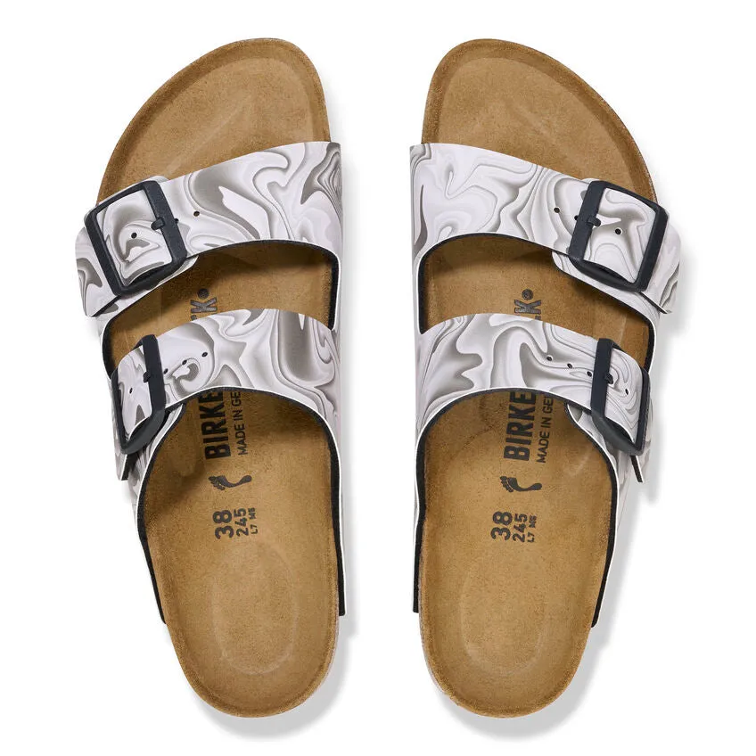 Women's Birkenstock Arizona Birko-Flor 1026556 Color: Black/White