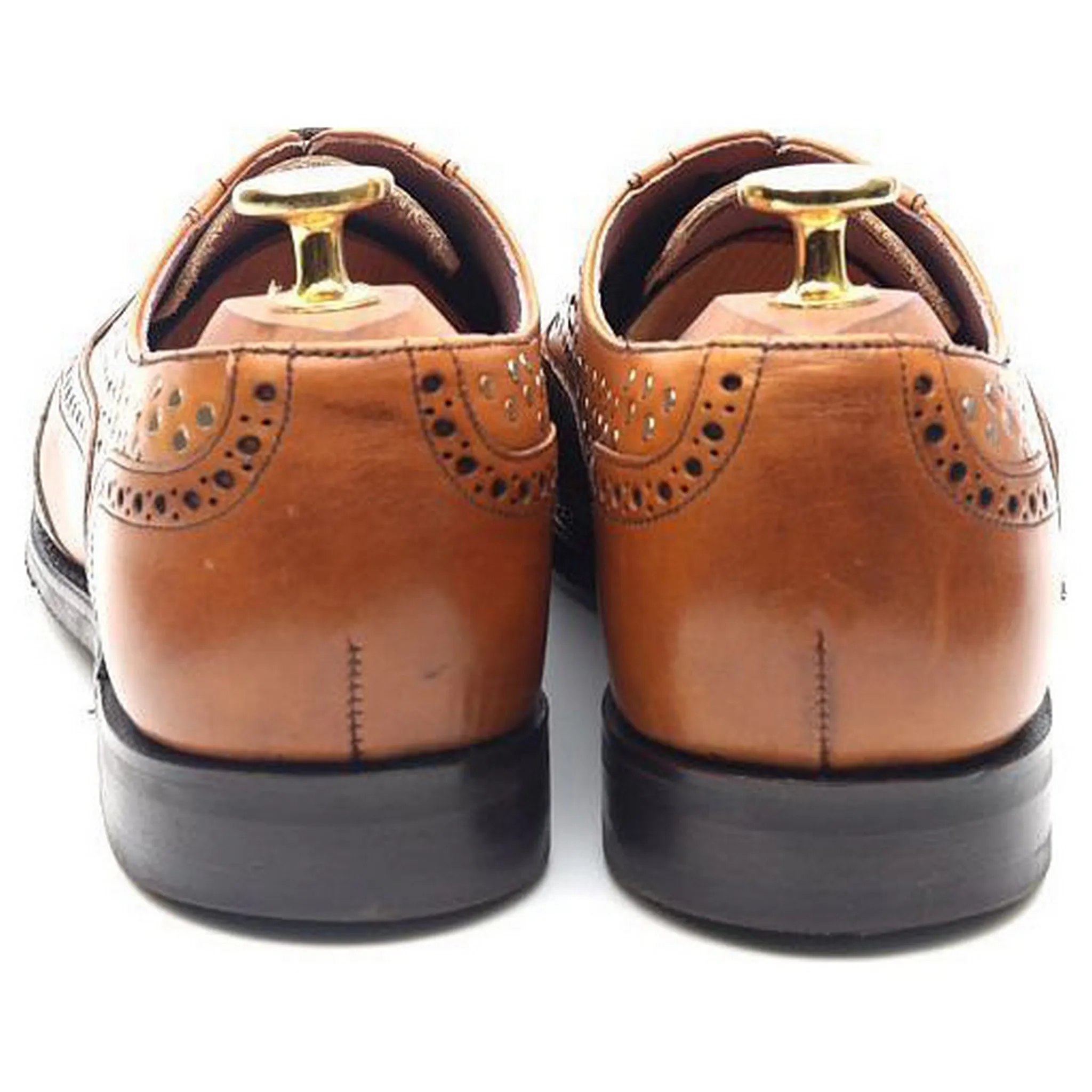 Women's 'Freya' Tan Brown Leather Studded Brogues UK 5 D