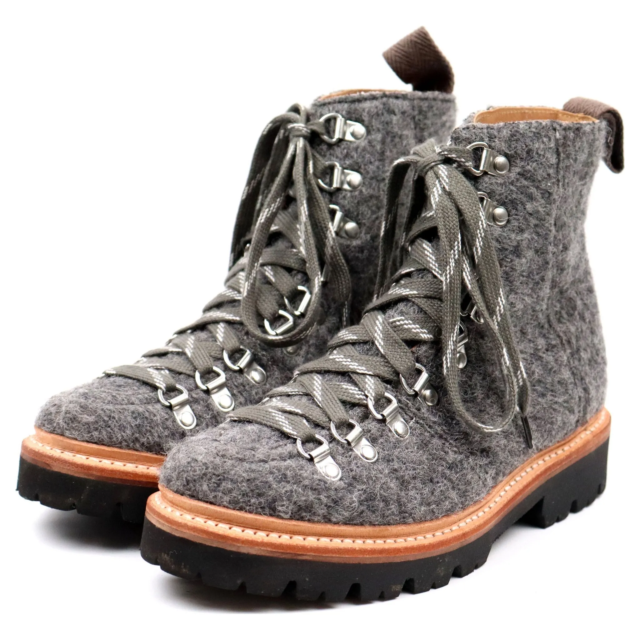 Women's 'Nanette' Grey Felt Hiker Boots UK 3