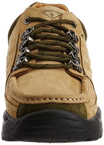 Woodland Men's Khaki Leather Sneakers - 6 UK/India (40 EU)